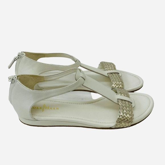 Cole Haan White and Gold Sandals - Picture 3 of 9